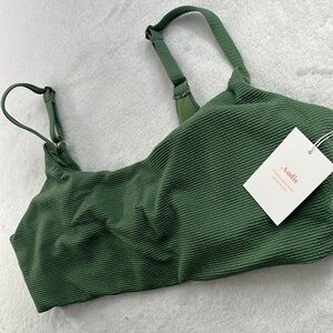 NWT Andie XXL Green Textured Maui Top SEGR Bikini Swim Top